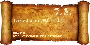 Tagscherer Máté névjegykártya